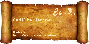 Csóka Marina névjegykártya